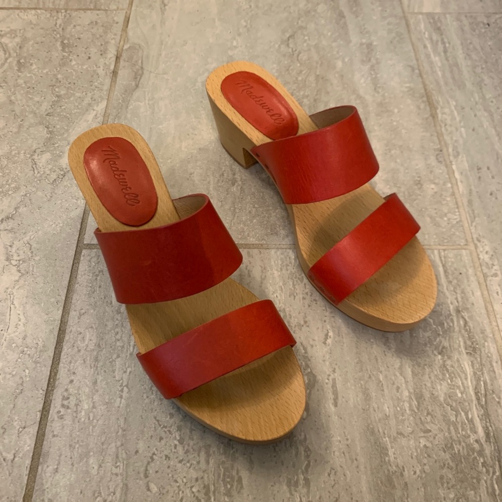 Madewell Red Wooden Sandals
